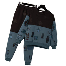 Load image into Gallery viewer, Large Plus Size XL 5XL tracksuit Winter Women Knitted 2 Piece Set Sportwear Pullover Sweater And Pocket Pant Suit 2 PCS Set